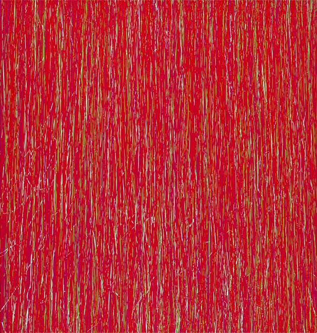 Susanne Lyner, 20014_08, Serie Irrlicht, 95 x 100 cm, Acryl auf Baumwolle