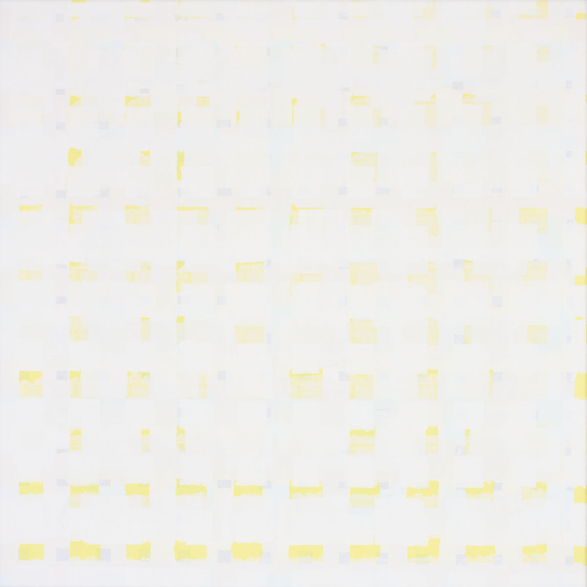 Susanne Lyner, 2019_32v70_winterbluesch, Acryl auf Baumwolle, 40 x 40 cm